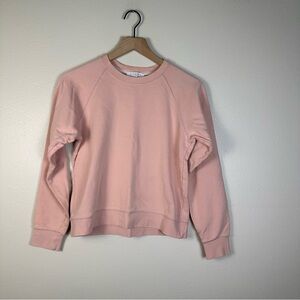 EVERLANE Women's 8 Classic Blush Pink Cropped Crewneck Sweatshirt